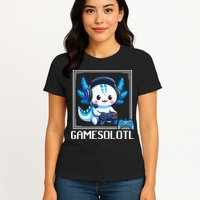 Gamesolotl Blue Axolotl Gaming Video Game Womens T-Shirt