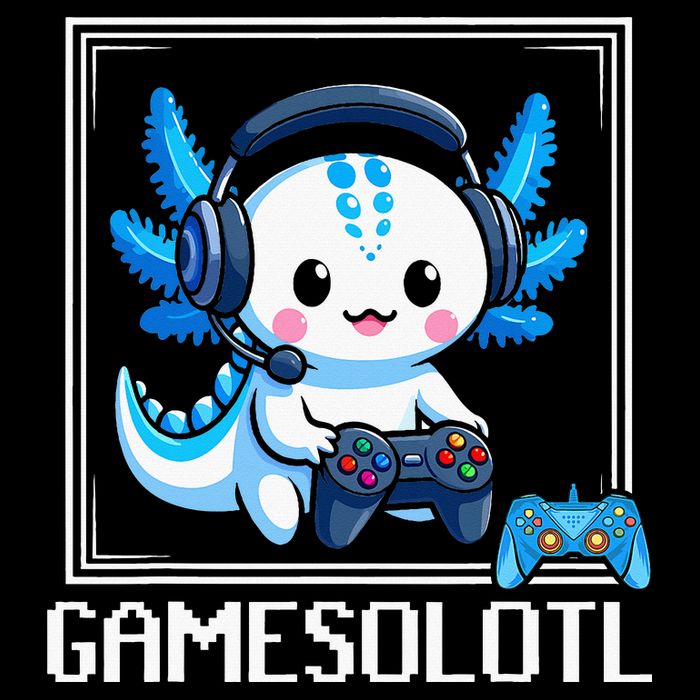 Gamesolotl Blue Axolotl Gaming Video Game Womens T-Shirt