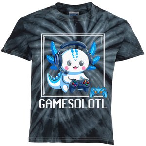 Gamesolotl Blue Axolotl Gaming Video Game Kids Tie-Dye T-Shirt