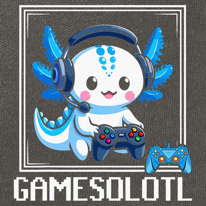 Gamesolotl Blue Axolotl Gaming Video Game Cotton Canvas Backpack