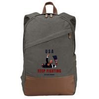 God Bless America “Keep Fighting” Cotton Canvas Backpack