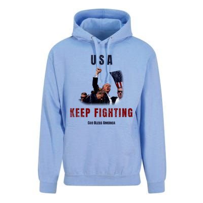 God Bless America “Keep Fighting” Unisex Surf Hoodie