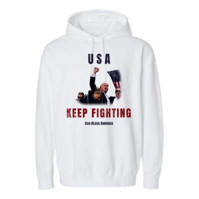 God Bless America “Keep Fighting” Garment-Dyed Fleece Hoodie