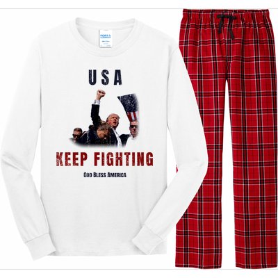 God Bless America “Keep Fighting” Long Sleeve Pajama Set