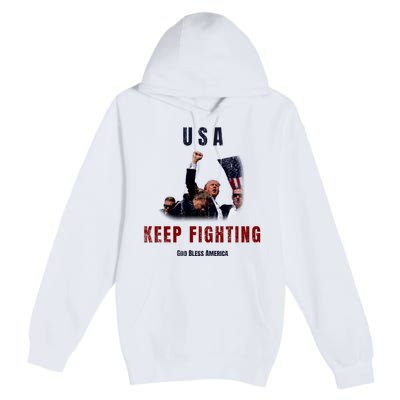 God Bless America “Keep Fighting” Premium Pullover Hoodie