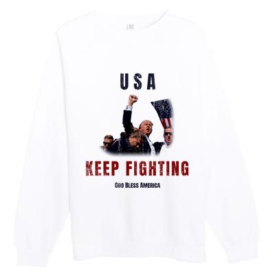 God Bless America “Keep Fighting” Premium Crewneck Sweatshirt