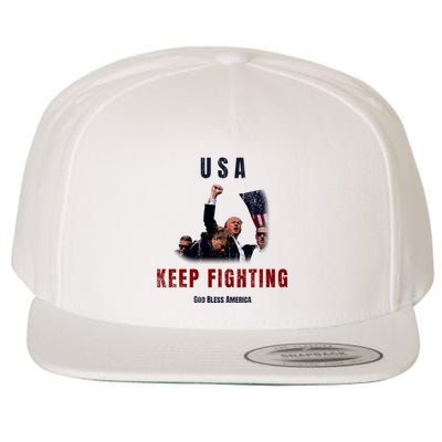 God Bless America “Keep Fighting” Wool Snapback Cap