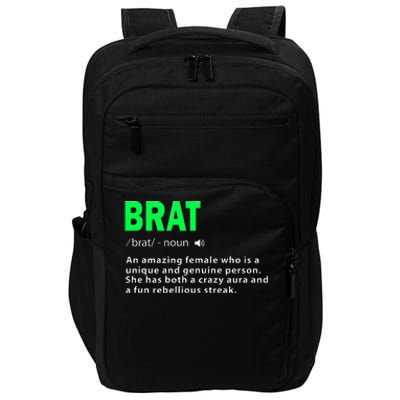 Green Brat Amazing Female Crazy Aura Rebellious Brat Impact Tech Backpack