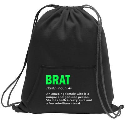 Green Brat Amazing Female Crazy Aura Rebellious Brat Sweatshirt Cinch Pack Bag