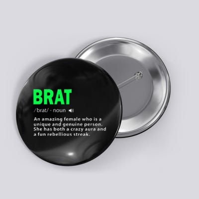 Green Brat Amazing Female Crazy Aura Rebellious Brat Button