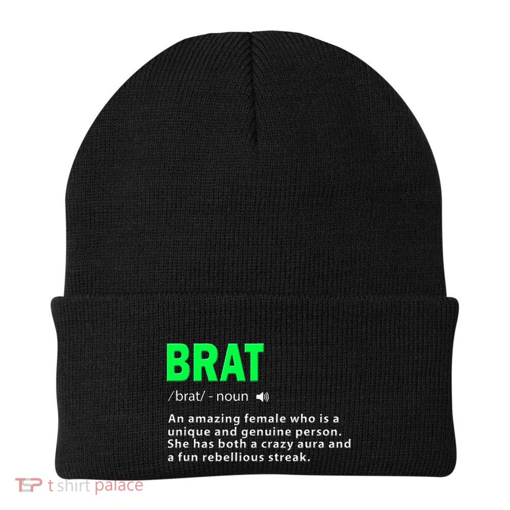 Green Brat Amazing Female Crazy Aura Rebellious Brat Knit Cap Winter Beanie