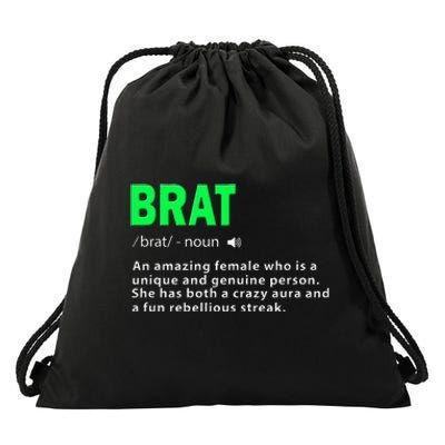 Green Brat Amazing Female Crazy Aura Rebellious Brat Drawstring Bag