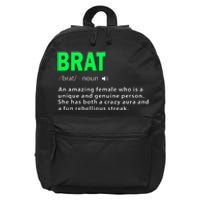 Green Brat Amazing Female Crazy Aura Rebellious Brat 16 in Basic Backpack