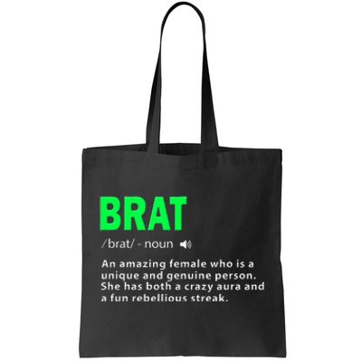 Green Brat Amazing Female Crazy Aura Rebellious Brat Tote Bag