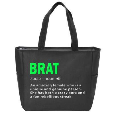 Green Brat Amazing Female Crazy Aura Rebellious Brat Zip Tote Bag