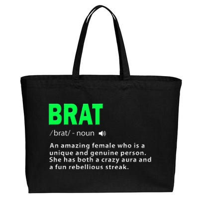 Green Brat Amazing Female Crazy Aura Rebellious Brat Cotton Canvas Jumbo Tote