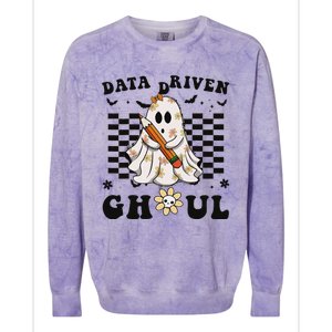 Ghosts Behavior Analyst Halloween Datadriven Ghoul Colorblast Crewneck Sweatshirt