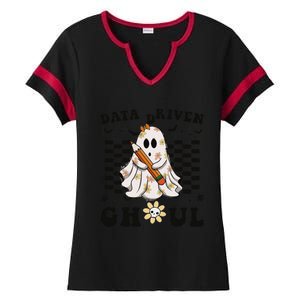 Ghosts Behavior Analyst Halloween Datadriven Ghoul Ladies Halftime Notch Neck Tee