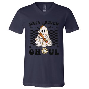 Ghosts Behavior Analyst Halloween Datadriven Ghoul V-Neck T-Shirt