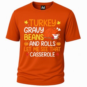 Gravy Beans And Rolls Let Me Cute Turkey Thanksgiving Funny Great Gift Cooling Performance Crew T-Shirt