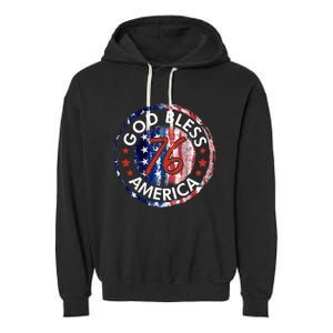 God Bless America The Spirit 76 American Flag 4th Of July Gift Garment-Dyed Fleece Hoodie