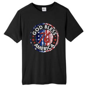 God Bless America The Spirit 76 American Flag 4th Of July Gift Tall Fusion ChromaSoft Performance T-Shirt