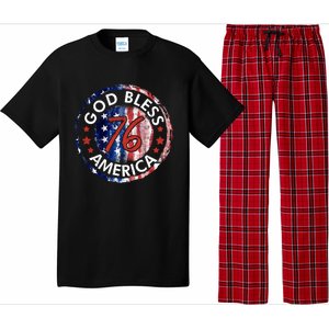 God Bless America The Spirit 76 American Flag 4th Of July Gift Pajama Set