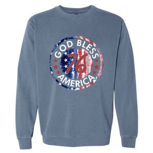 God Bless America The Spirit 76 American Flag 4th Of July Gift Garment-Dyed Sweatshirt