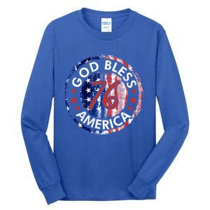 God Bless America The Spirit 76 American Flag 4th Of July Gift Tall Long Sleeve T-Shirt