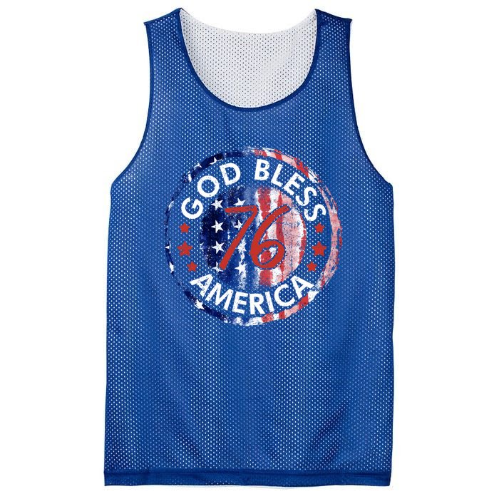 God Bless America The Spirit 76 American Flag 4th Of July Gift Mesh Reversible Basketball Jersey Tank