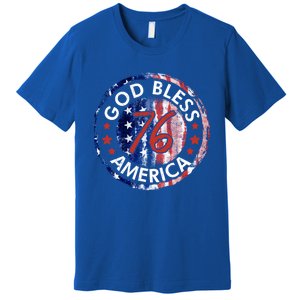 God Bless America The Spirit 76 American Flag 4th Of July Gift Premium T-Shirt