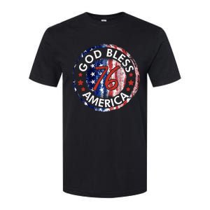 God Bless America The Spirit 76 American Flag 4th Of July Gift Softstyle CVC T-Shirt