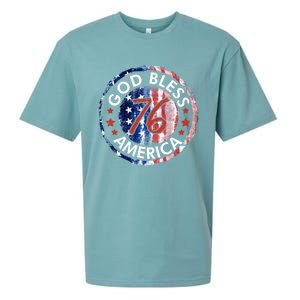 God Bless America The Spirit 76 American Flag 4th Of July Gift Sueded Cloud Jersey T-Shirt