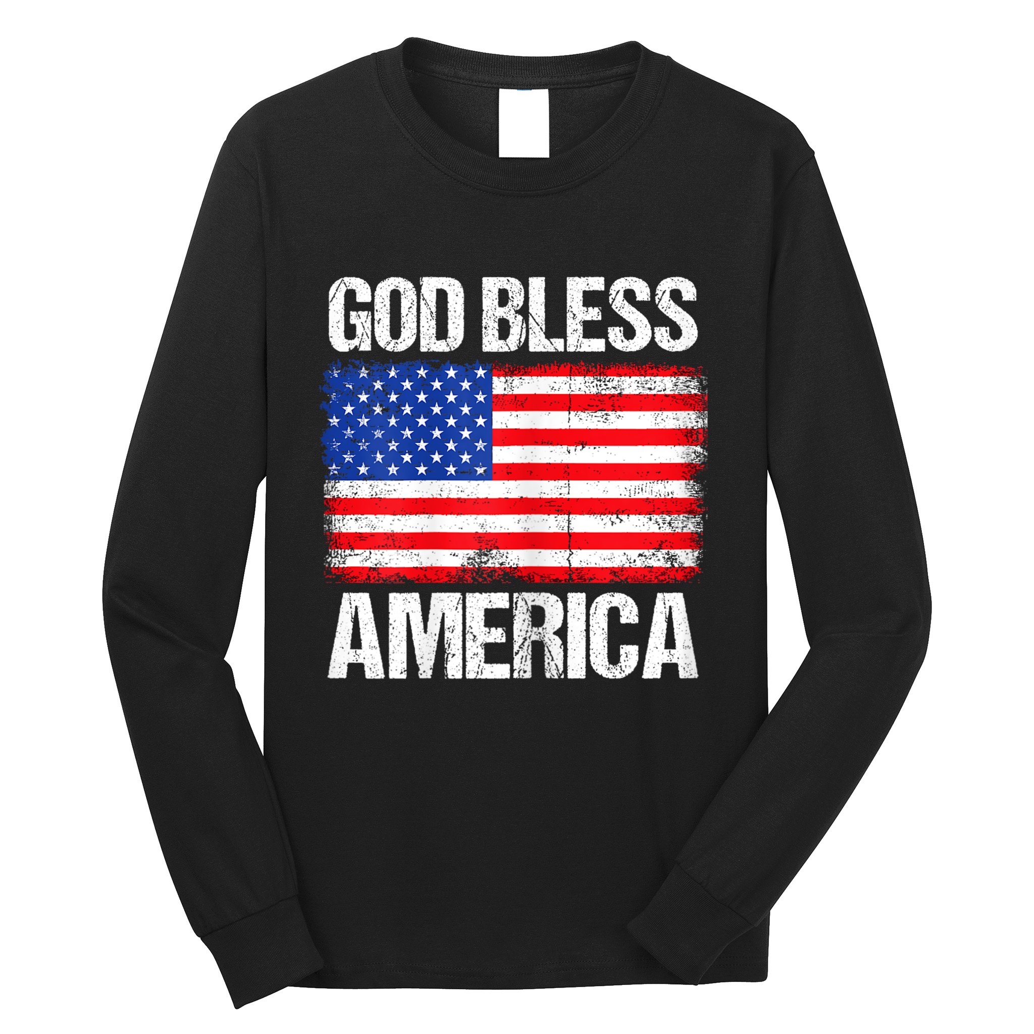 God Bless America Patriotic Happy 4th Of July Long Sleeve Shirt