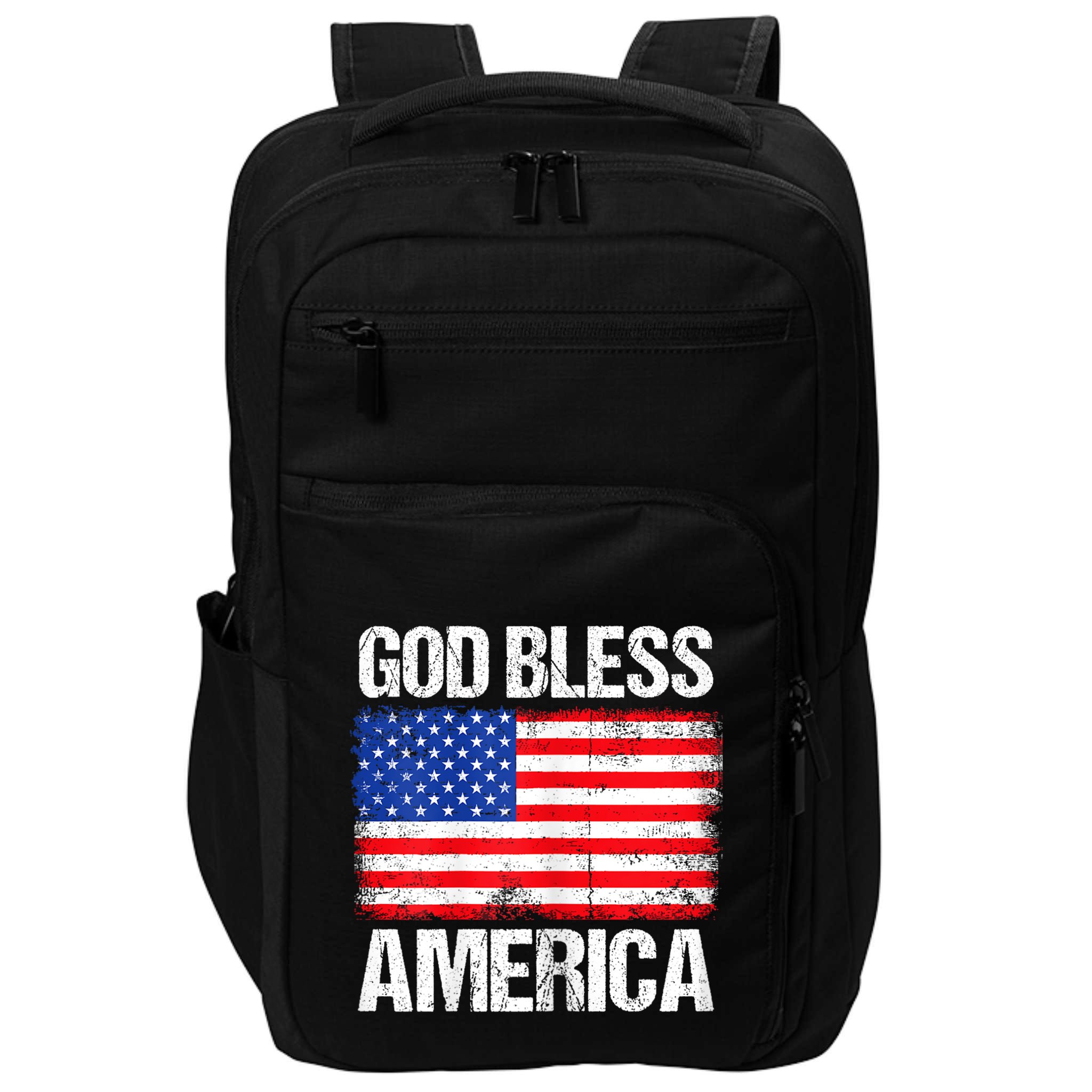 God Bless America Patriotic Happy 4th Of July Impact Tech Backpack