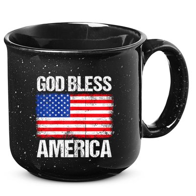 God Bless America Patriotic Happy 4th Of July 15oz Campfire Ceramic Mug