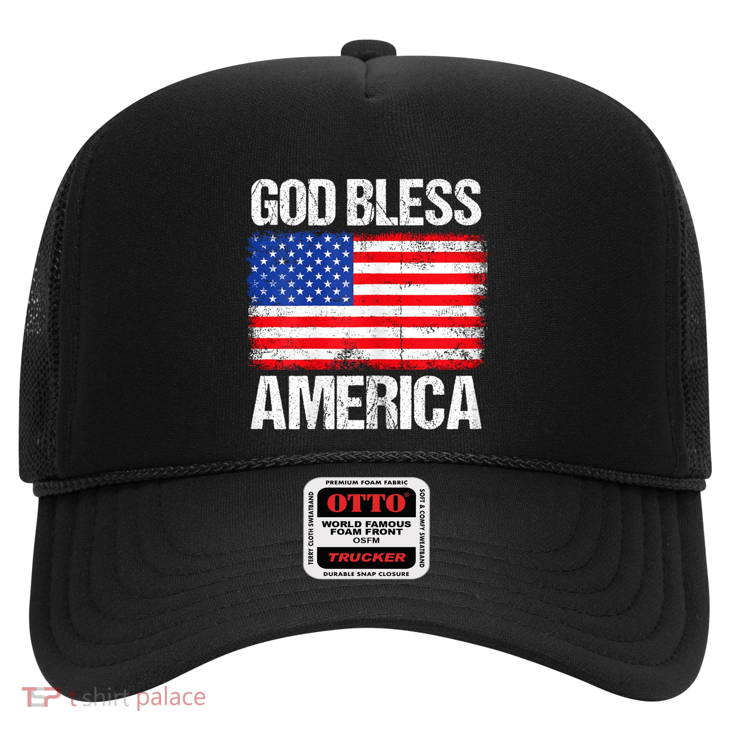 God Bless America Patriotic Happy 4th Of July Trucker Hat