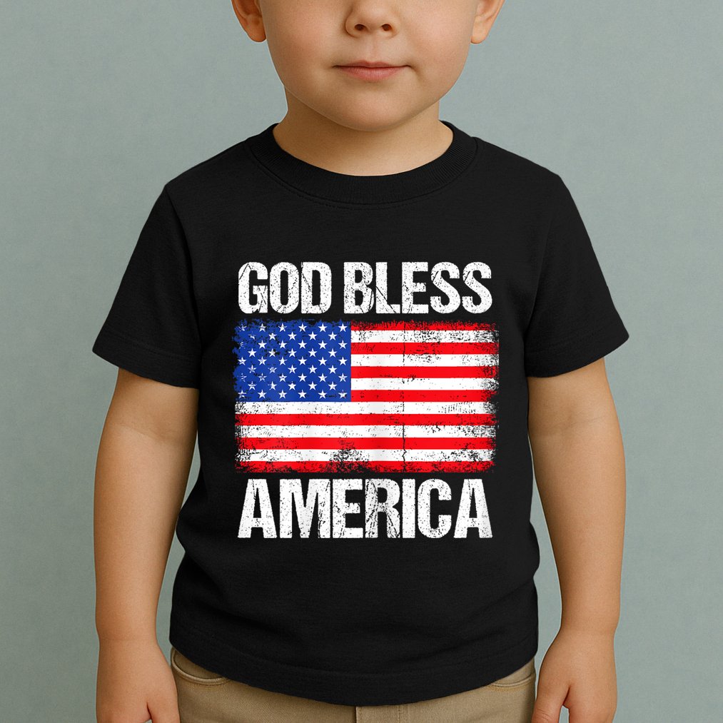 God Bless America Patriotic Happy 4th Of July Toddler T-Shirt