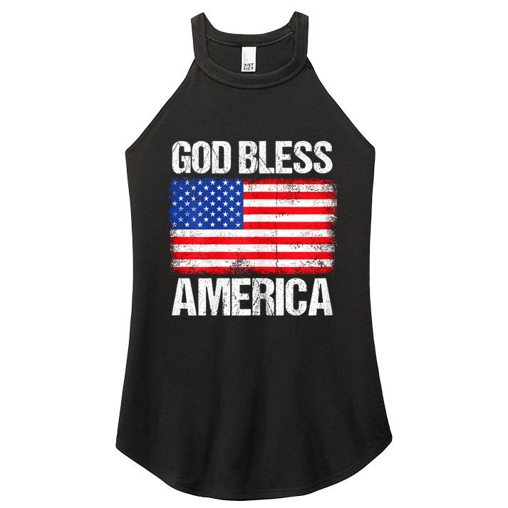 God Bless America Patriotic Happy 4th Of July Women's Perfect Tri Rocker Tank