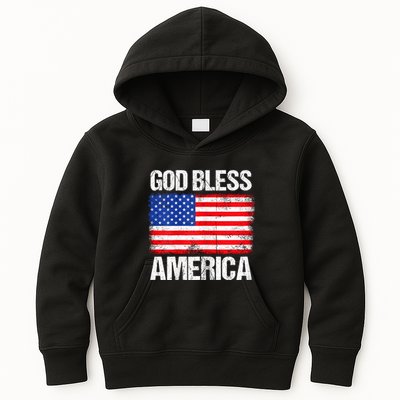God Bless America Patriotic Happy 4th Of July Kids Hoodie