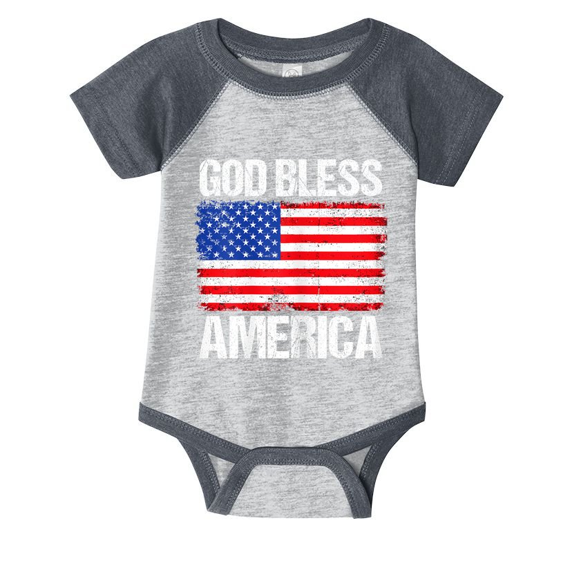 God Bless America Patriotic Happy 4th Of July Infant Baby Jersey Bodysuit