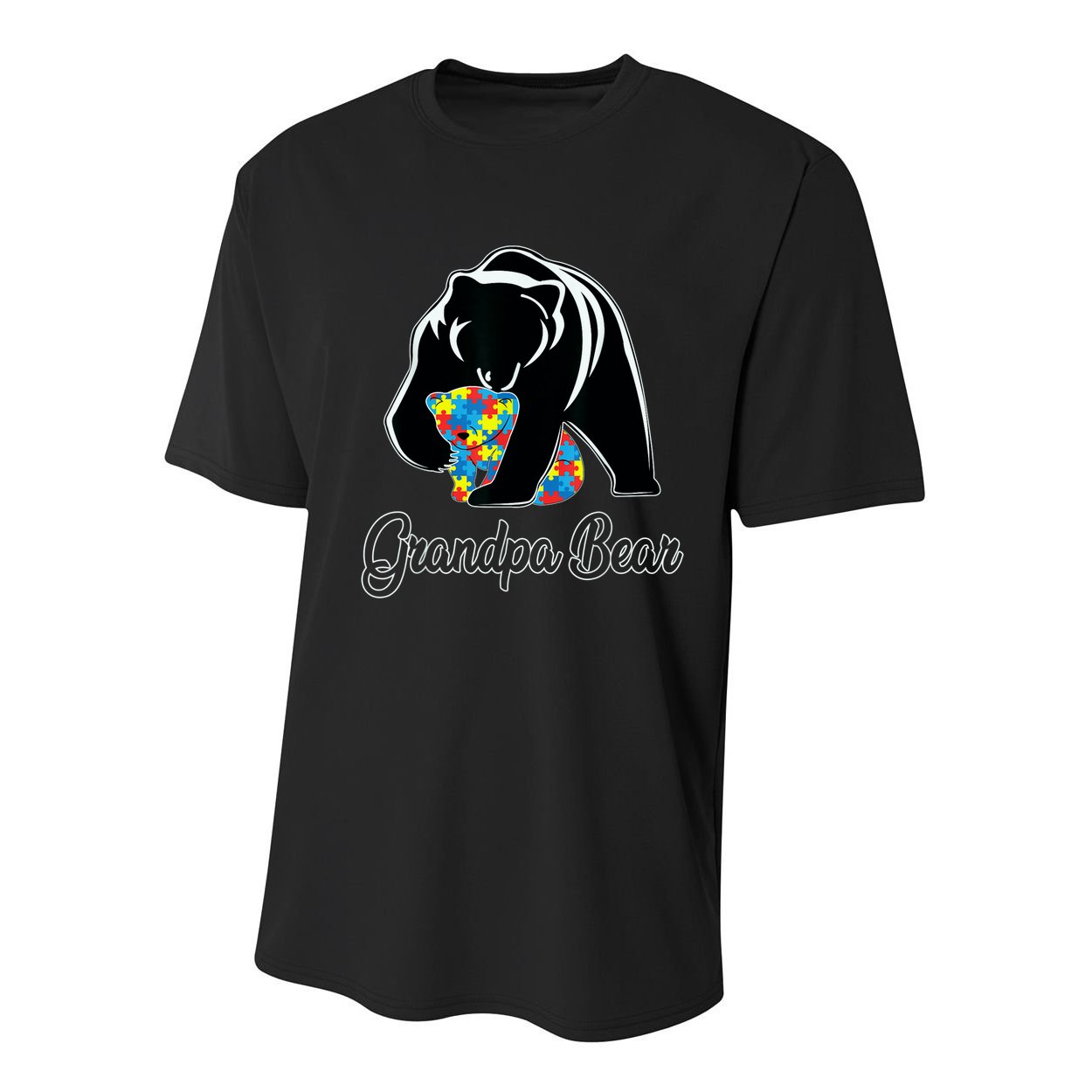 Grandpa Bear Autism Awareness Autism Dad Grandpa Papa Youth Performance Sprint T-Shirt