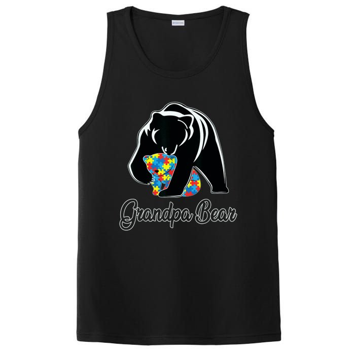 Grandpa Bear Autism Awareness Autism Dad Grandpa Papa PosiCharge Competitor Tank