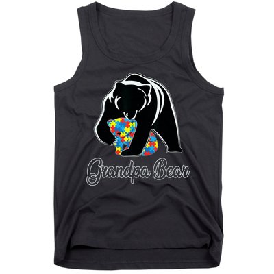 Grandpa Bear Autism Awareness Autism Dad Grandpa Papa Tank Top