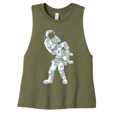 Galaxy BJJ Astronaut Tee Flying Armbar JiuJitsu Women's Racerback Cropped Tank