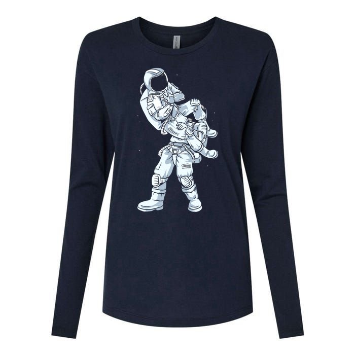 Galaxy BJJ Astronaut Tee Flying Armbar JiuJitsu Womens Cotton Relaxed Long Sleeve T-Shirt