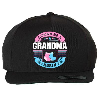 Gonna Be A Grandma Again Second Time Grandma Gifts Cute Wool Snapback Cap