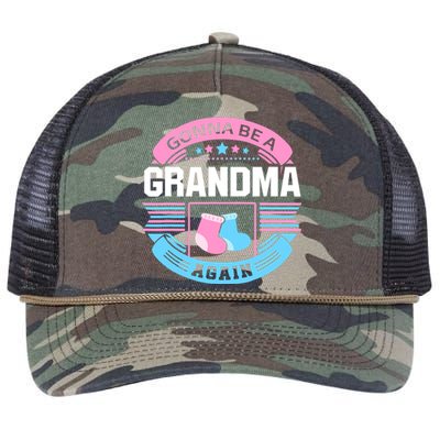 Gonna Be A Grandma Again Second Time Grandma Gifts Cute Retro Rope Trucker Hat Cap