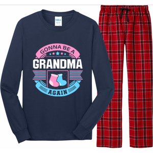 Gonna Be A Grandma Again Second Time Grandma Gifts Cute Long Sleeve Pajama Set