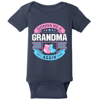 Gonna Be A Grandma Again Second Time Grandma Gifts Cute Baby Bodysuit
